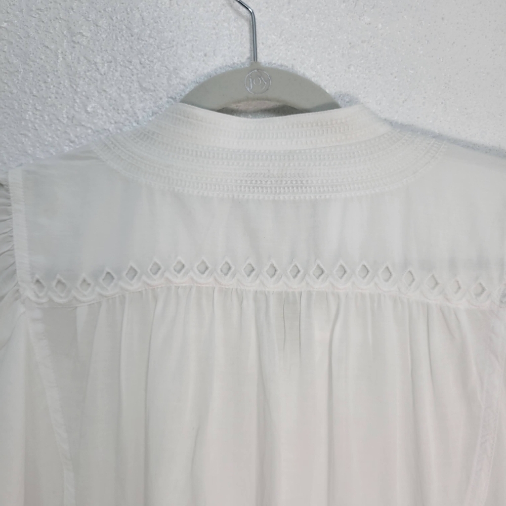 Madewell Puff-Sleeve Band-Collar Shirt Size 12 NWT - Picture 7 of 11
